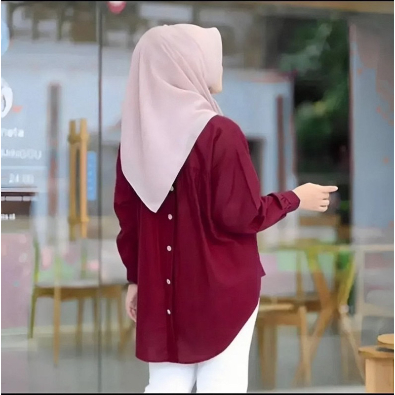 Rika Shirt Linen Rami Blouse Top with Back Buttons - Karina Shirt Womens Top