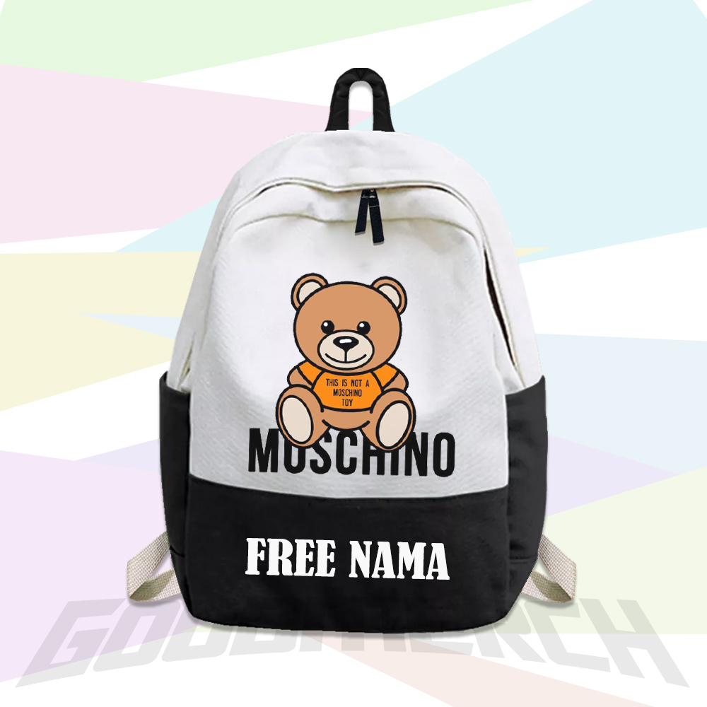 Moschino กระเป๋าเป้สะพายหลัง กระเป๋านักเรียน พิมพ์ลายหมี