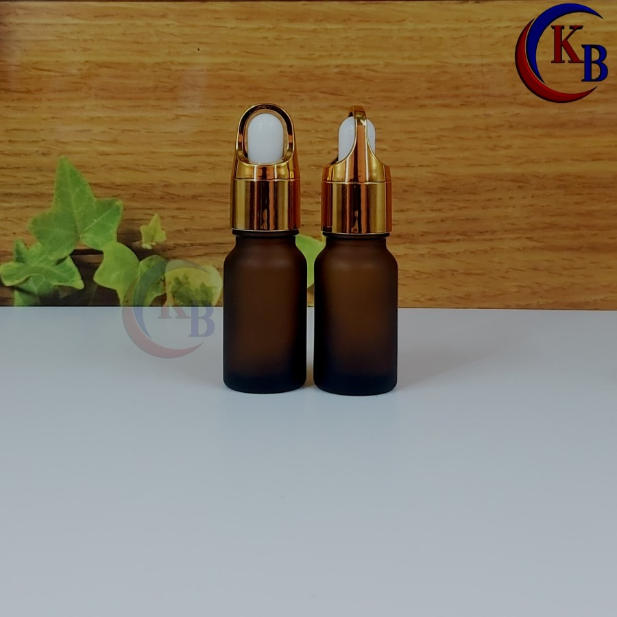 10ML PIPETTE BOTTLE พร้อมเซรั่ม DROPS COVER / 10ML FROSTED BROWN GLASS BOTTLE