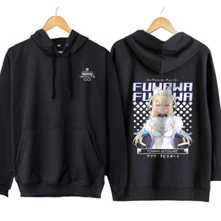 เสื้อแจ็กเก็ต มีฮู้ด ผ้าฝ้าย 100% พิมพ์ลายอนิเมะ FUWAWA ABYSSGARD - HOLOLIVE ENG