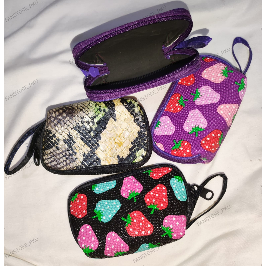 อู่ แฟนสโตร์_pku - กระเป๋าสตางค์ซิป / ซิป / สตรอเบอร์รี่ / แฟชั่น / ผู้หญิง / เหรียญ / สร้อยคอ / เล็