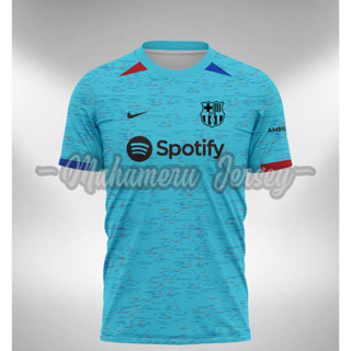 เสื้อกีฬาแขนสั้น ลายทีม Barcelona 3rd Third 2023 2024