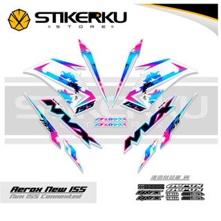 ใหม่ สติกเกอร์เชื่อมต่อ AEROX 155 MOTIF 3 COMBO สีดํา 155 AEROX 155 เชื่อมต่อสติกเกอร์ AEROX 155 เชื่อมต่อลิสต์ เสา ตัวแปร NVX สติกเกอร์ AEROX 1555 เชื่อมต่อแล้ว