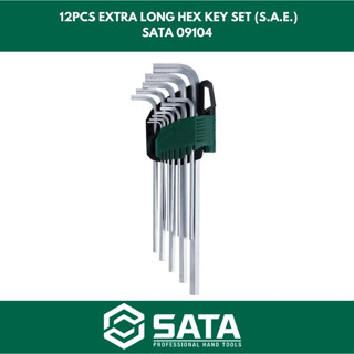 Sata KEY L 09104 ชุดกุญแจหกเหลี่ยม ยาวพิเศษ (S.A.E.) 12 ชิ้น