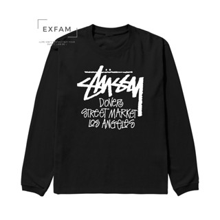 STUSSY เสื้อยืด แขนยาว สไตล์เกาหลี