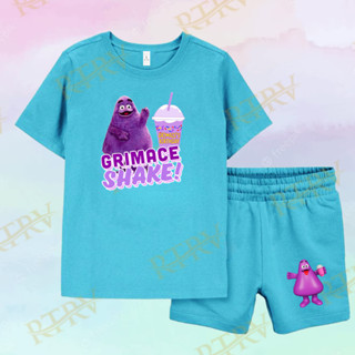 ชุดเสื้อยืด และกางเกง ลาย Grimace Shake Birthday สําหรับเด็ก