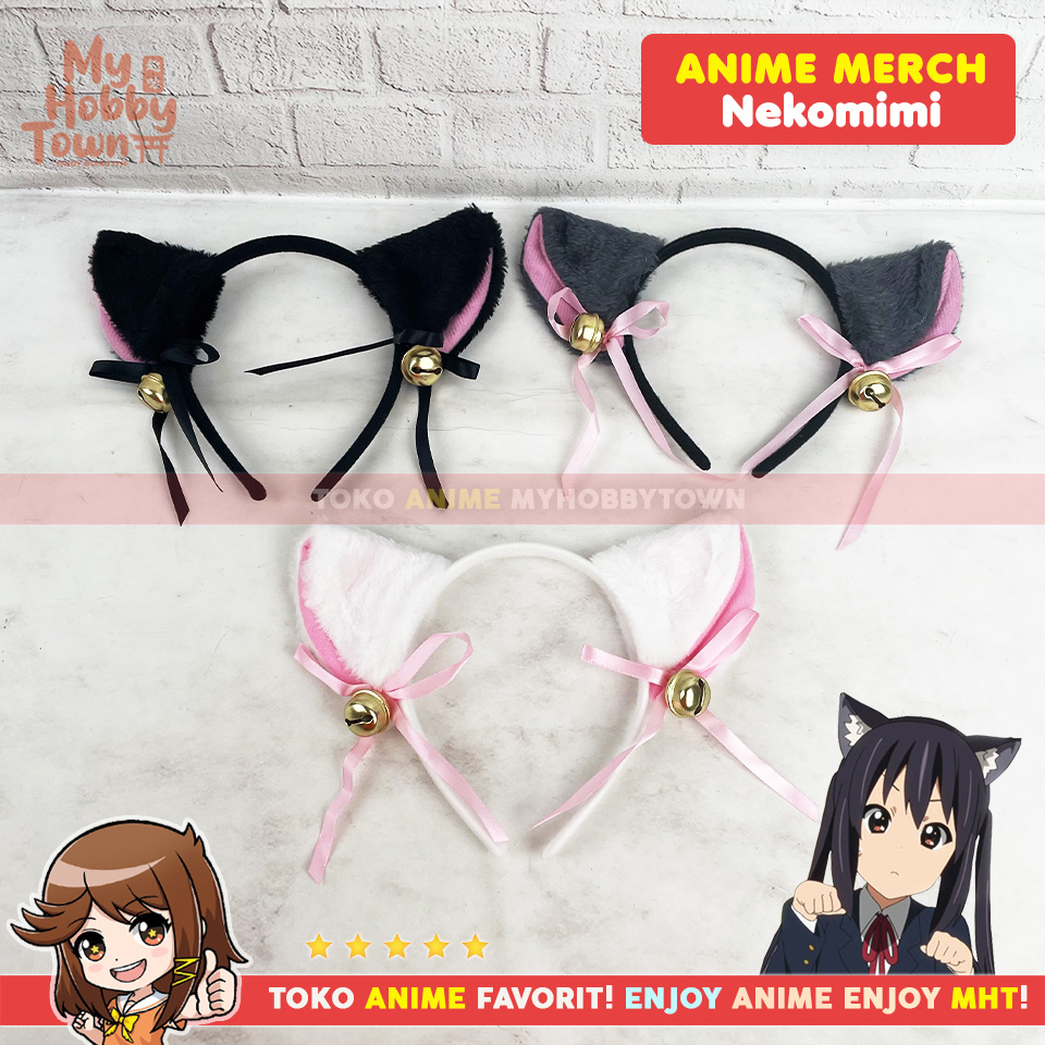 Neko Mimi Hairband พร้อมกระดิ่งหูแมวที่คาดผม