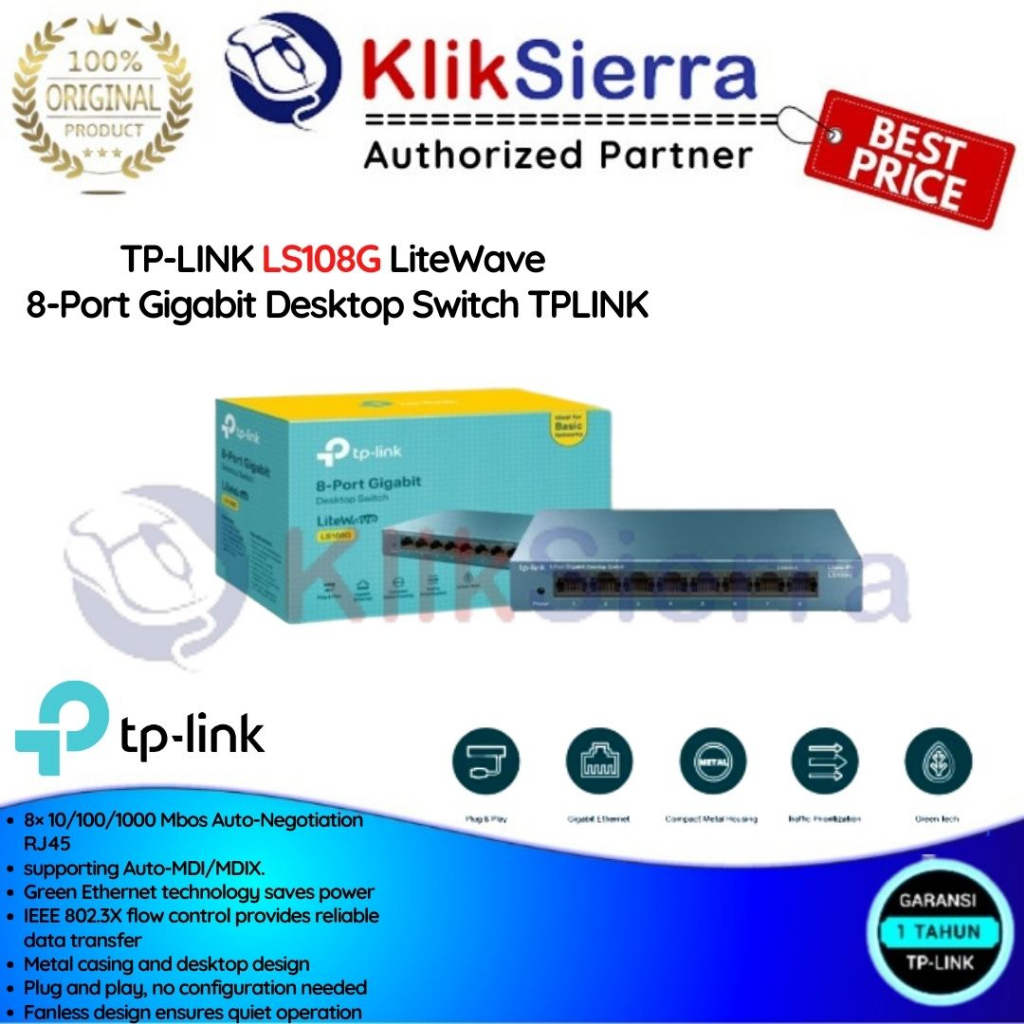 Tp-link LS108G LiteWave 8-Port Gigabit Desktop Switch TPLINK