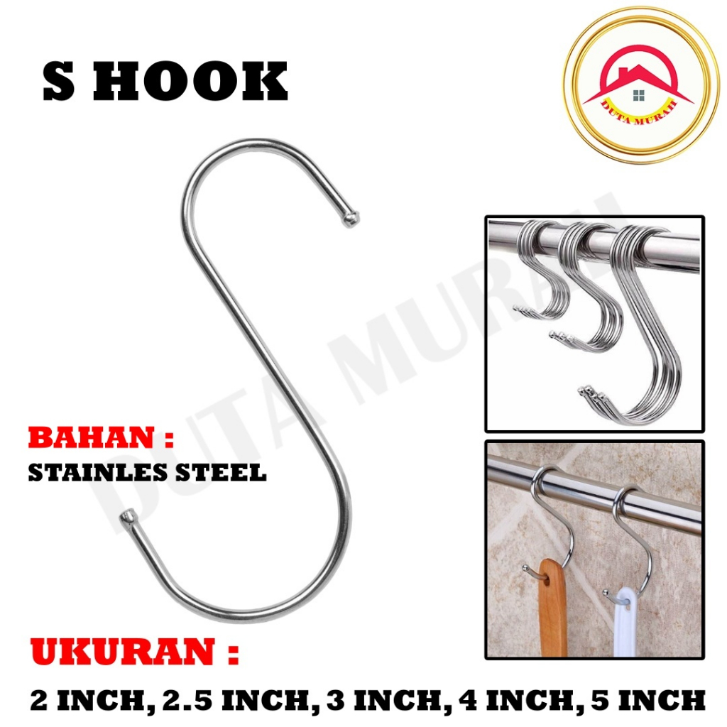 GANTUNGAN S-HOOK MULTIPURPOSE S-HOOK Hook Wire Hook ที่แขวนหม้ออเนกประสงค์/ตะขอแขวนหม้อเครื่องครัว/ต