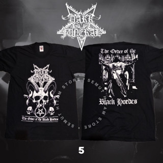 เสื้อยืด พิมพ์ลายวงร็อค DARK FUNERAL THE ORDER OF THE Black HORDES Builtup Rock Music Band สีดํา