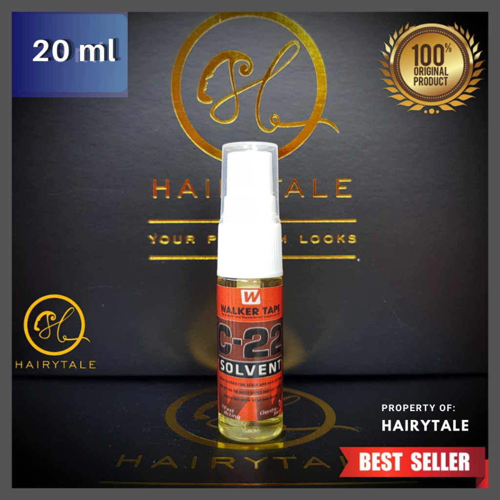 Remover C22 Solvent 20ml สําหรับถอด Toupee, Hairpieces, วิกผม, ลูกไม้ด้านหน้า, Hairyalle
