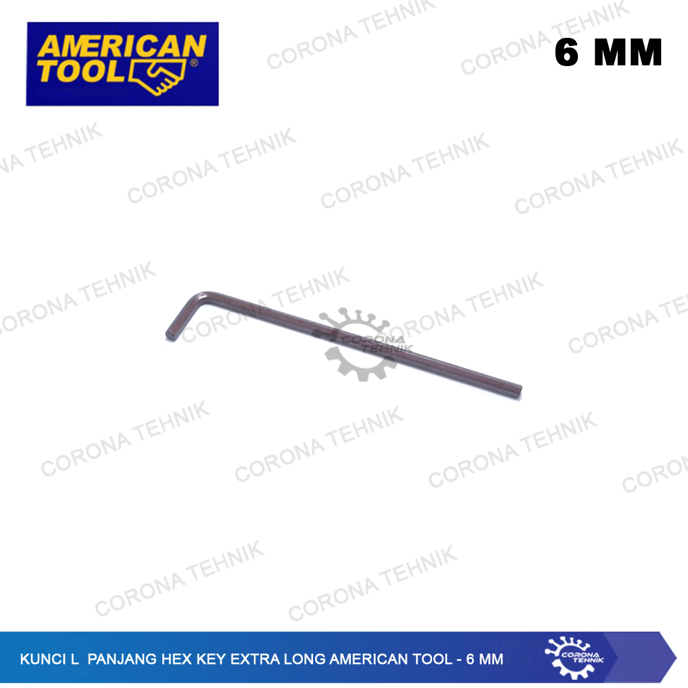 American Tool ขนาด 6 มม.: 38 x 188 มม. กุญแจหกเหลี่ยมยาว กุญแจ L ยาวพิเศษ