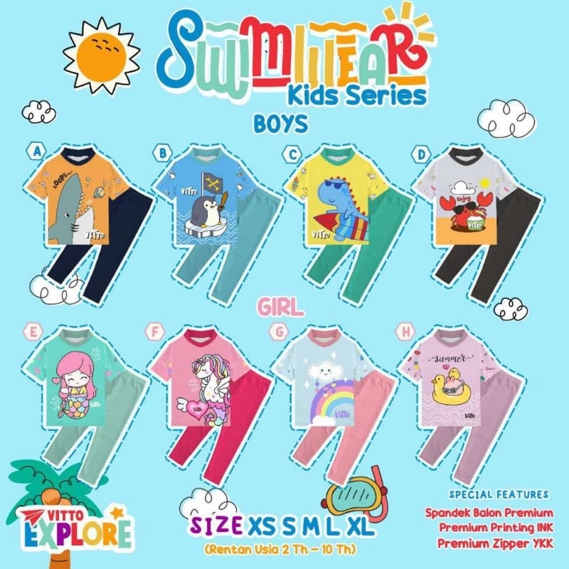 Vitto Kidswear ชุดว่ายน้ําเด็กผู้หญิง