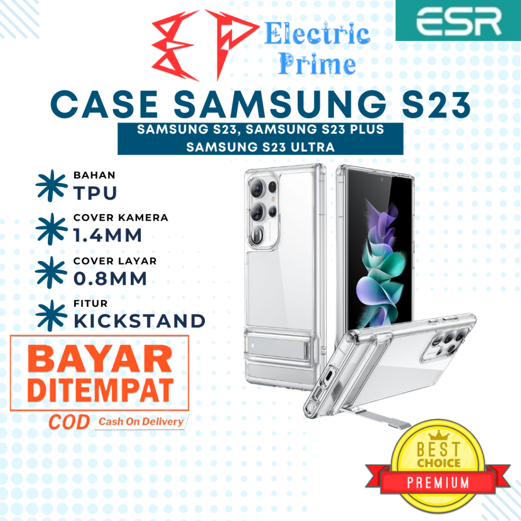 เคส Samsung Galaxy S23 Plus Ultra ESR Metal Kickstand TPU ซิลิโคนป้องกันกล้องรองรับเครื่องชาร์จไร้สาย