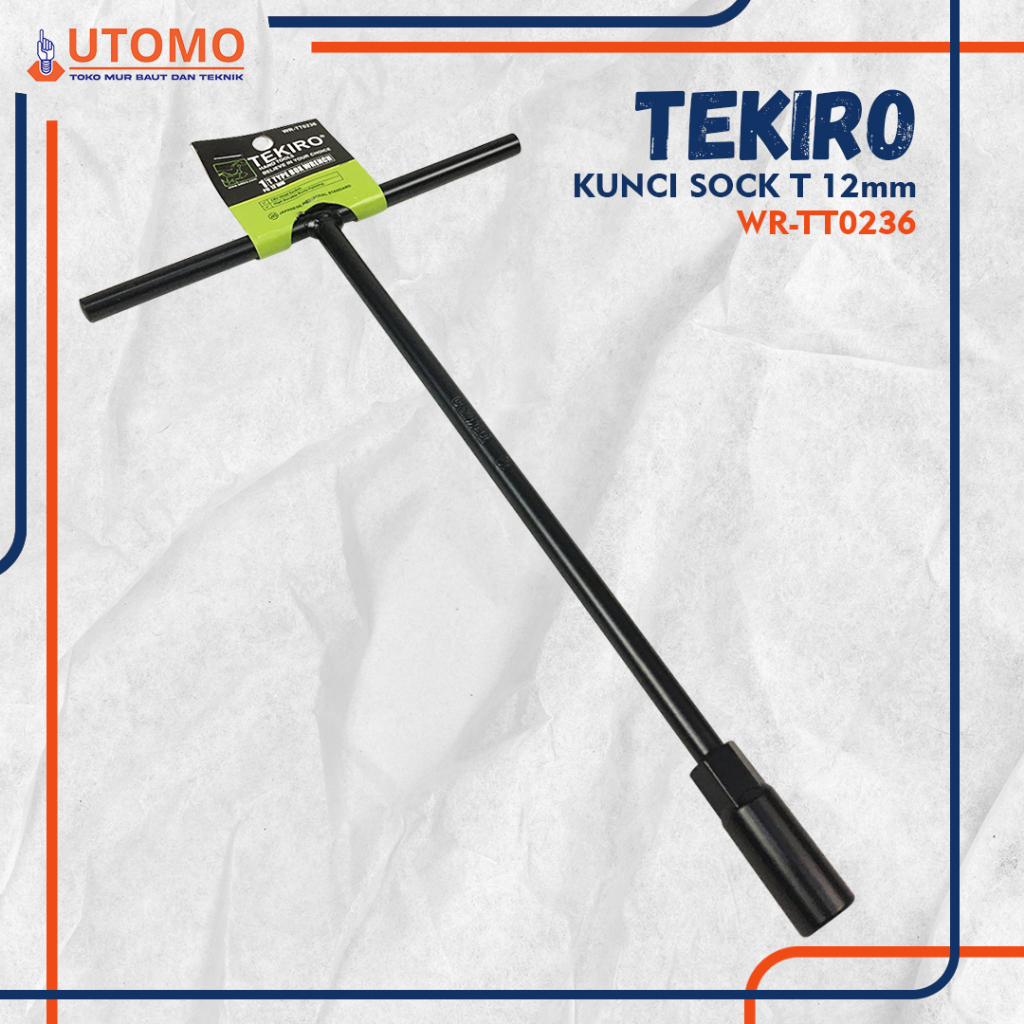 TEKIRO ประแจ T-Socket 12mm สีดํา 12 mm