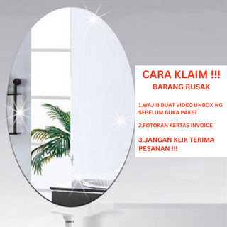 YHOME Mirror Stiker Dinding /Sticker Tempel / Cermin Tempel / Model Cermin Dengan Bahan Akrilik Mudah Dilepas Dan Bentuk Persegi dan Oval Y254
