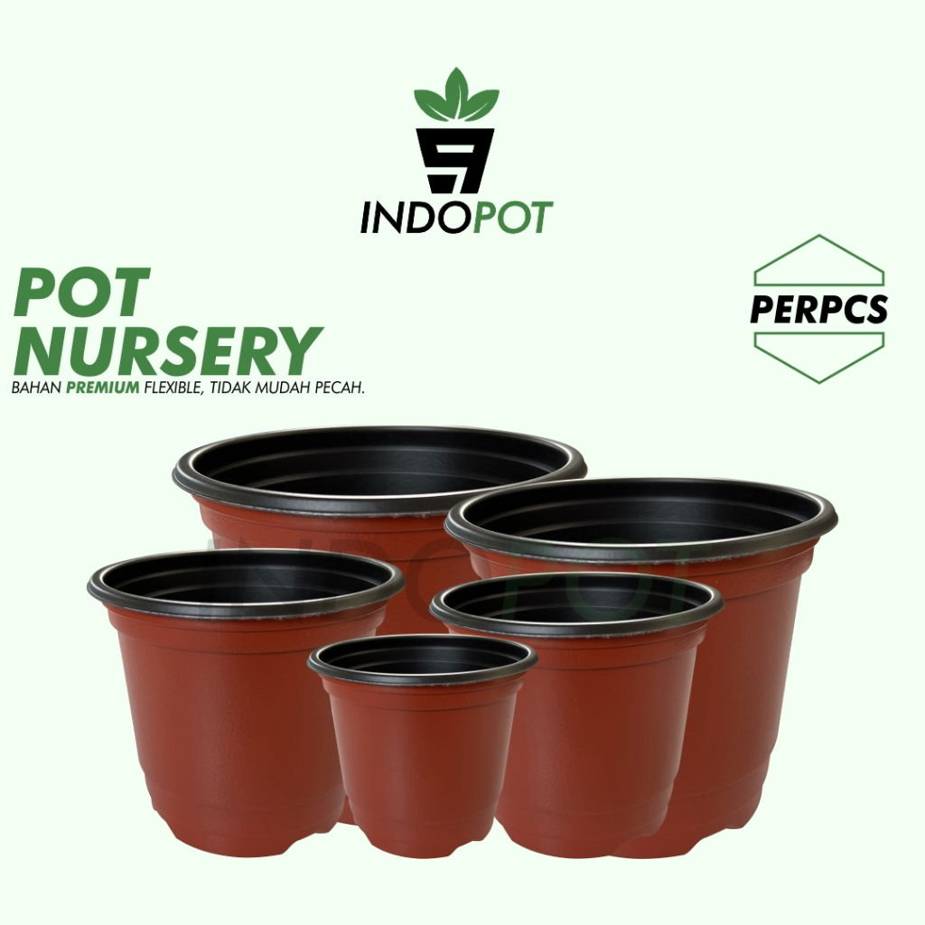 MERAH Brick Red and Black Elastic Nursery Pot Unique Pot Imported Pot
