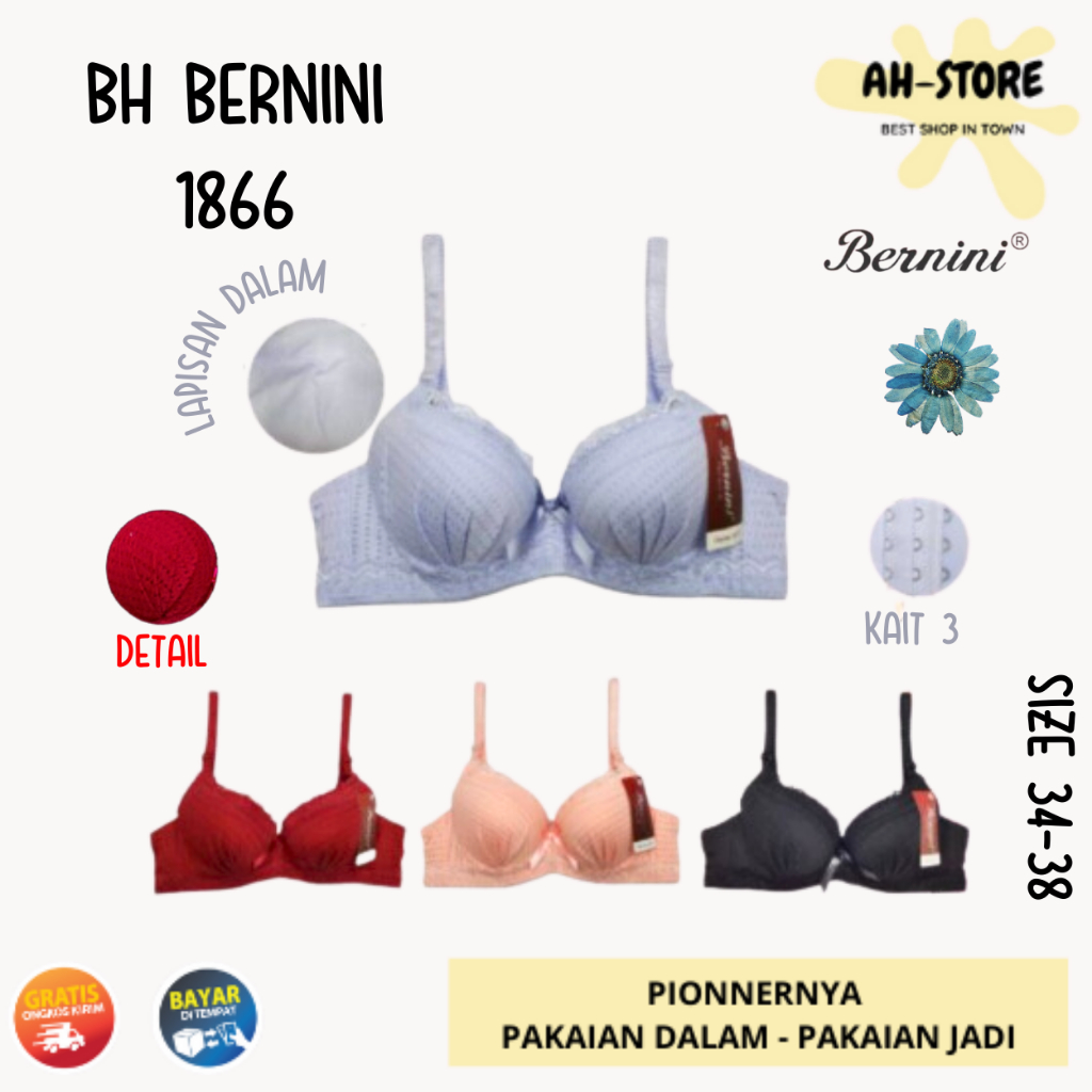 Bh BERNINI 1866 โฟมพร้อมลวดขนาด 34-38 สี / Premium WOMEN& 39;S ชุดชั้นใน Bra - ANITA