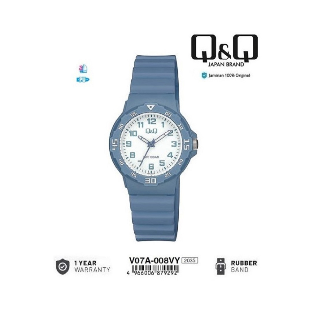 Q&Q QNQ QQ V07 V07A V07A-008VY ANALOG WATCH RUBBER BAND ผู้หญิง / CHILDRENS WATCH RUBBER STRAP