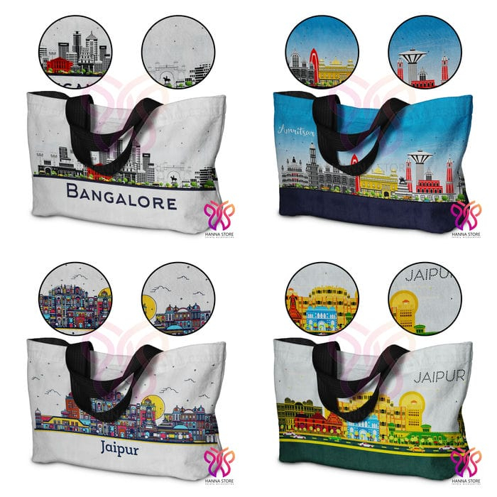 กระเป๋า Tote ของอินเดีย ของที่ระลึก Bangalore amritsar jaipur