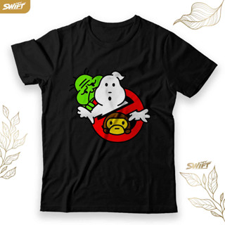 เสื้อยืดแขนสั้น พิมพ์ลาย Milo x Ghost Buster Bape BAJU DISTRO สําหรับเด็ก