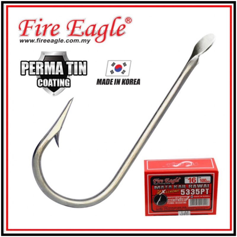 MATA [100 ชิ้น] ตะขอลวด Fire Eagle 5335PT 2X เคลือบสารดัดที่แข็งแกร่ง