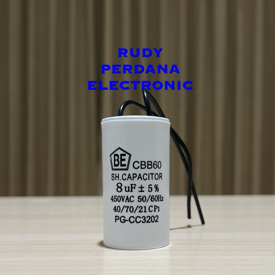 ปั๊มน้ํา CAPACITOR ทรงกลม 8UF 450V 8 UF 450 VOLT CBB60 2