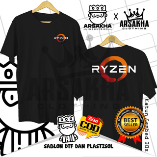 เสื้อยืดผ้าฝ้าย พิมพ์ลายโลโก้ AMD Ryzen Terberu v2 Distro Combed 30s Arsakha สําหรับผู้ชาย