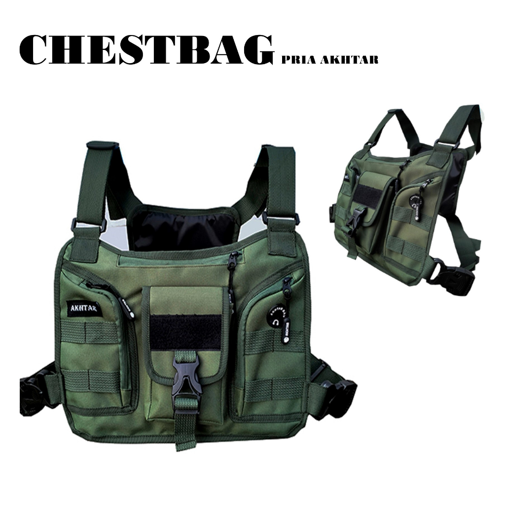 กระเป๋าคาดหน้าอก Mens CHEST BAG TACTICAL RIG BAG OUTDOOR