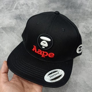 Aape หมวกสีดํา หมวกสแน็ปแบ็ค คุณภาพพรีเมี่ยม