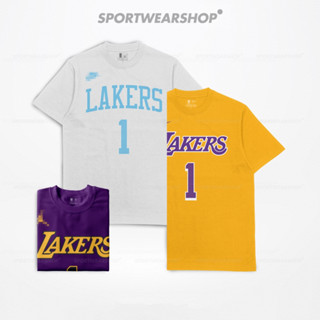 เสื้อยืดบาสเก็ตบอล พิมพ์ลาย Nba LA Los Angeles Lakers D Angelo Russell No 1 สําหรับผู้ชาย