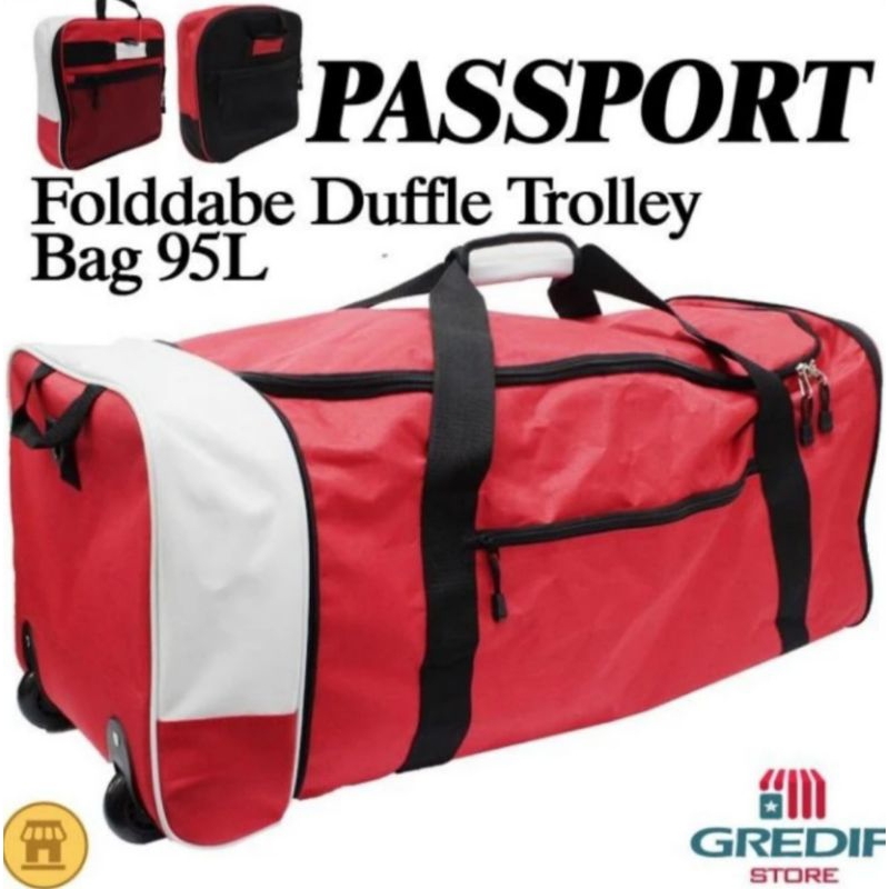 Duffel 90L PASSPORT กระเป๋าเดินทาง กระเป๋ายิม พับได้ กระเป๋าล้อลาก แบบพับได้ 90 ลิตร
