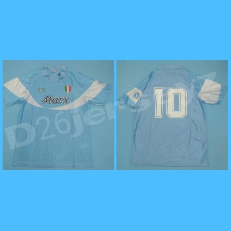 เสื้อ Napoli Home RETRO 1990 / 1991 Marradona Scudetto + Nameset
