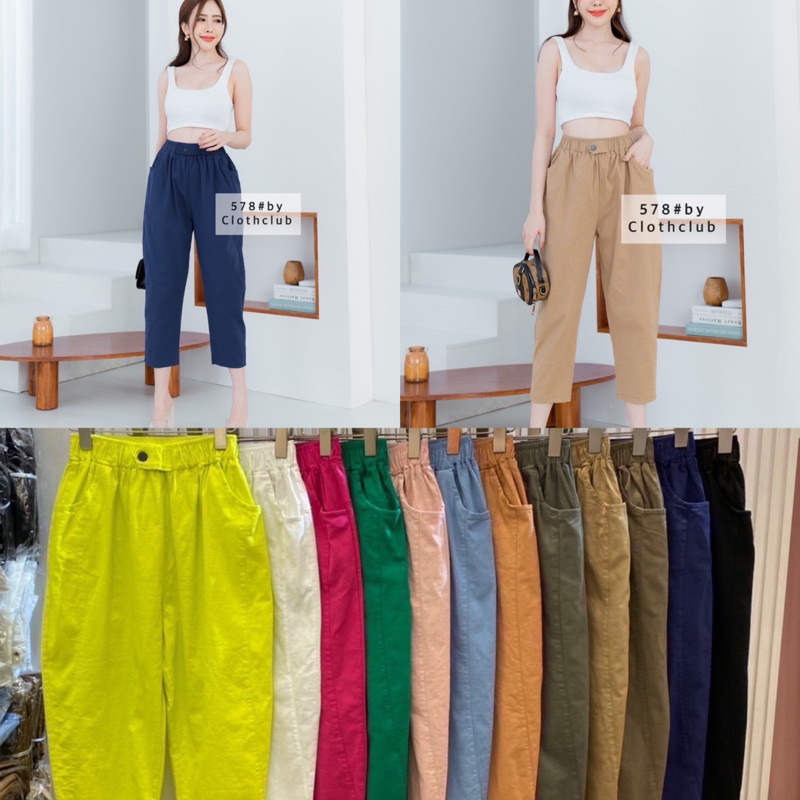 SINGLE BUTTON 578 LINEN PANT PREEYA CLOSET BANGKOK