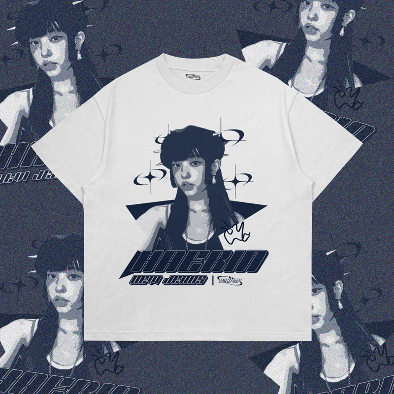 HAERIN NEWJEANS - เสื้อยืดโอเวอร์ไซส์