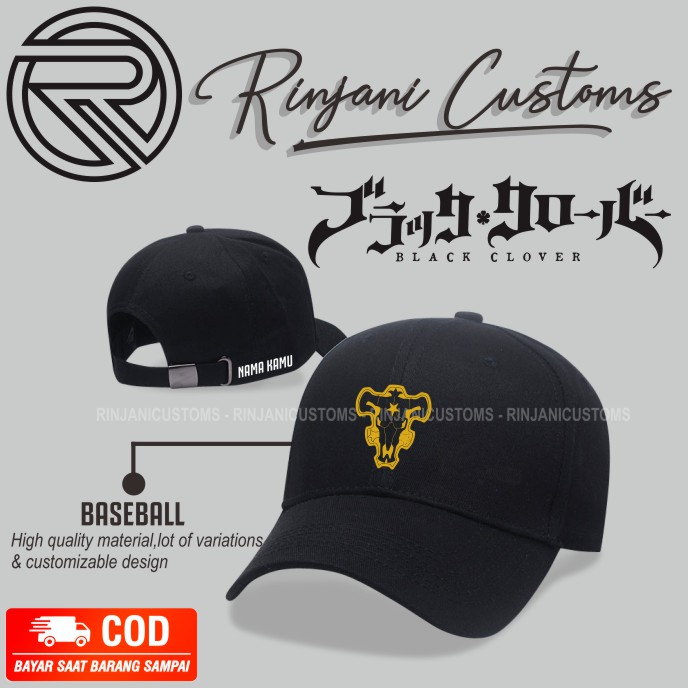 BLACK CLOVER BASEBALL CAP - BLACK CLOVER ANIME BASEBALL CAP - ASTA ANIME BASEBALL CAP