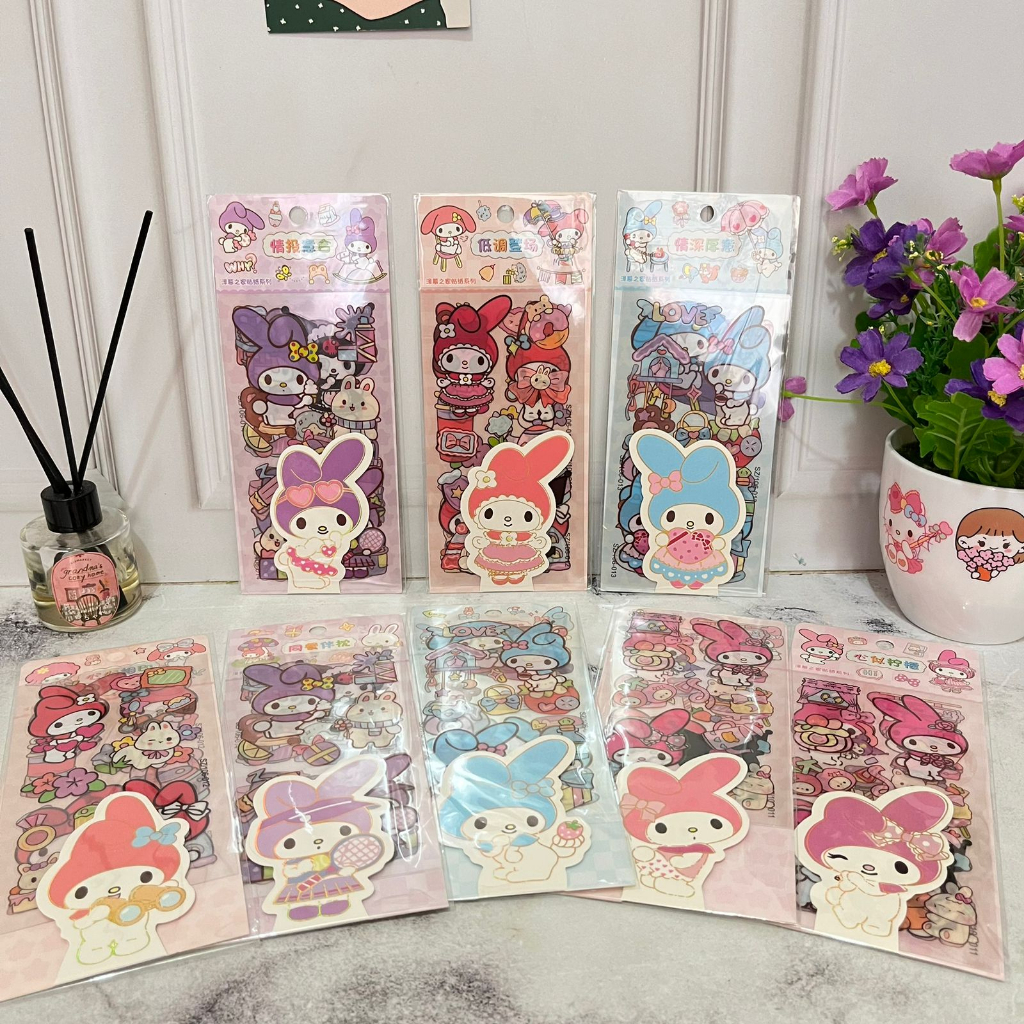 Super CUTE mini Sanrio Stickers SZ-106 ประกอบด้วยเด็ก 3 แผ่น / สติ๊กเกอร์ Sanrio สุดน่ารักไม่ซ้ําใคร