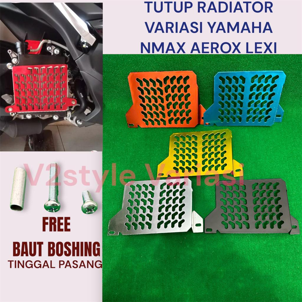 Hitam MERAH NMAX 2015-2023 ฝาครอบหม้อน้ําอลูมิเนียม CNC หนา 1 มม. อุปกรณ์เสริม สําหรับ NMAX AEROX LEXI OCITO PATTERN สกู๊ปตักสกู๊ป SCOP