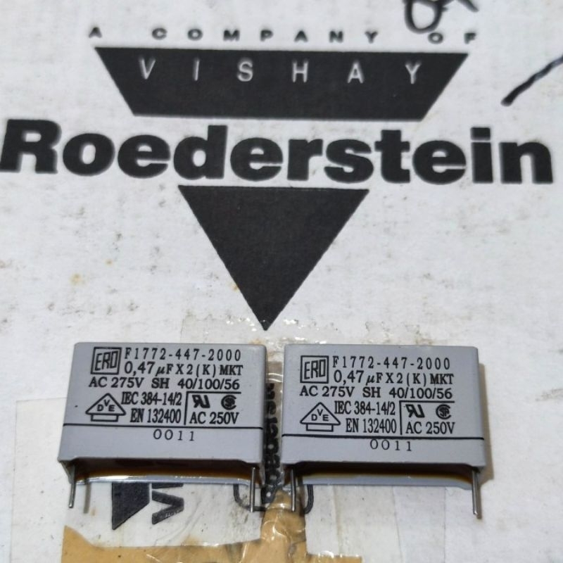 Vishay ตัวเก็บประจุ 470nf 275v / 0.47uf 275V X2 / ERO mkt ตัวเก็บประจุ 470nf 275Volt