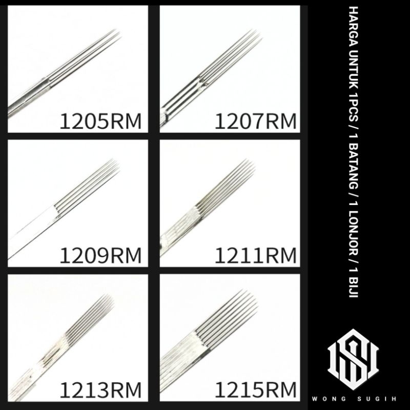 RM - 1 ชิ้น - One Stick Tattoo Needle - Tattoo & Handpoke Needle ขนาด 5RM 7RM 9RM 11RM 13RM 15RM - แ
