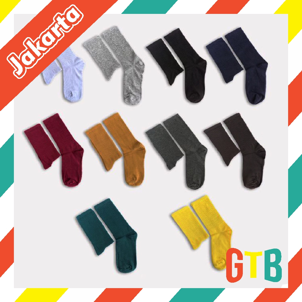 GTB Oldschool Socks / ถุงเท้าพื้นฐาน / ถุงเท้ายาวถึงเข่าน่องธรรมดา KK111