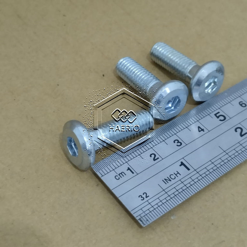 YAMAHA รถจักรยานยนต์ DISC BOLT M8 X 25 M8X25 สีขาว DISC KEY L6 L 6 LENGTH 2.5 ซม.Bolt DIAMETER 8 มม.