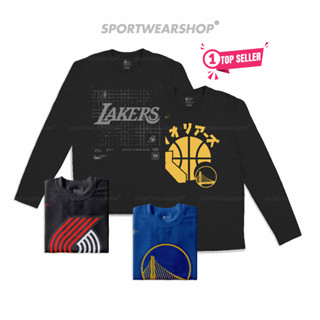 เสื้อยืดแขนยาว พิมพ์ลายโลโก้บาสเก็ตบอล NBA สําหรับผู้ชาย และผู้หญิง