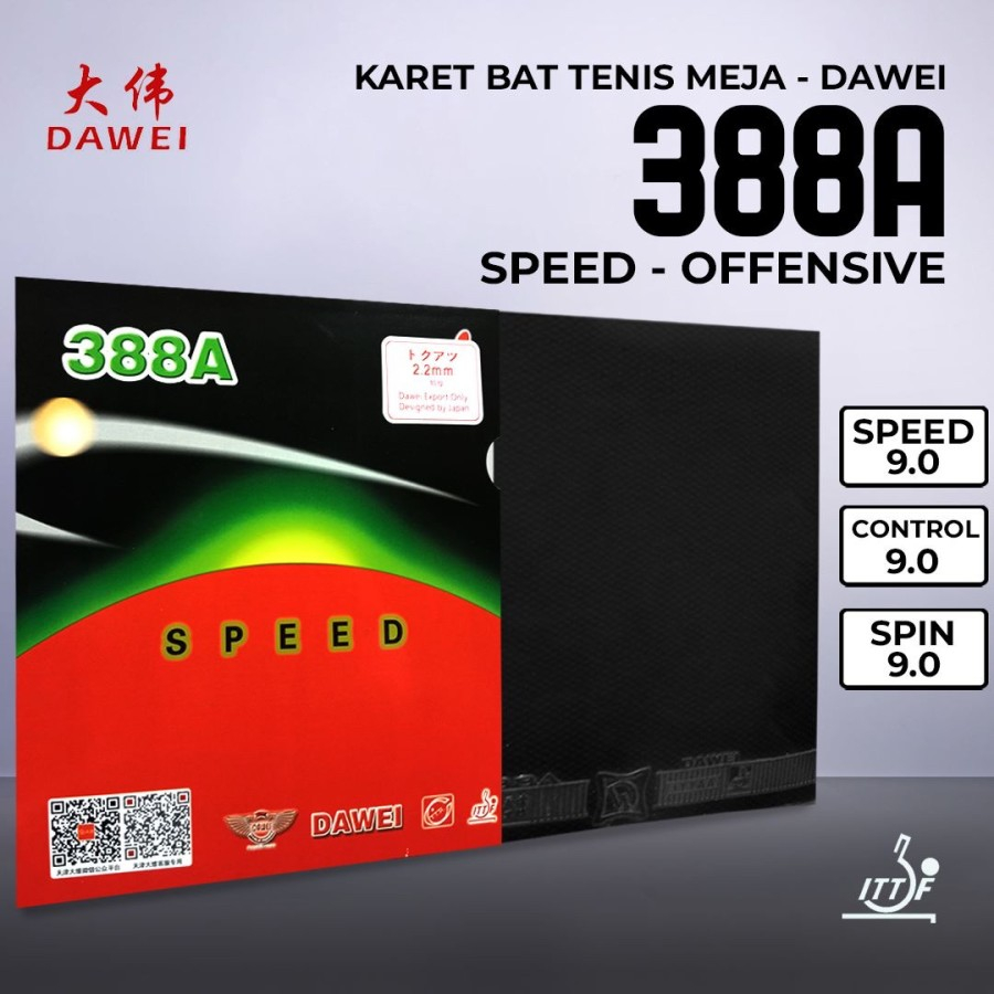 Rubber Bet Bat ปิงปองปิงปอง Dawei Speed 388A Original