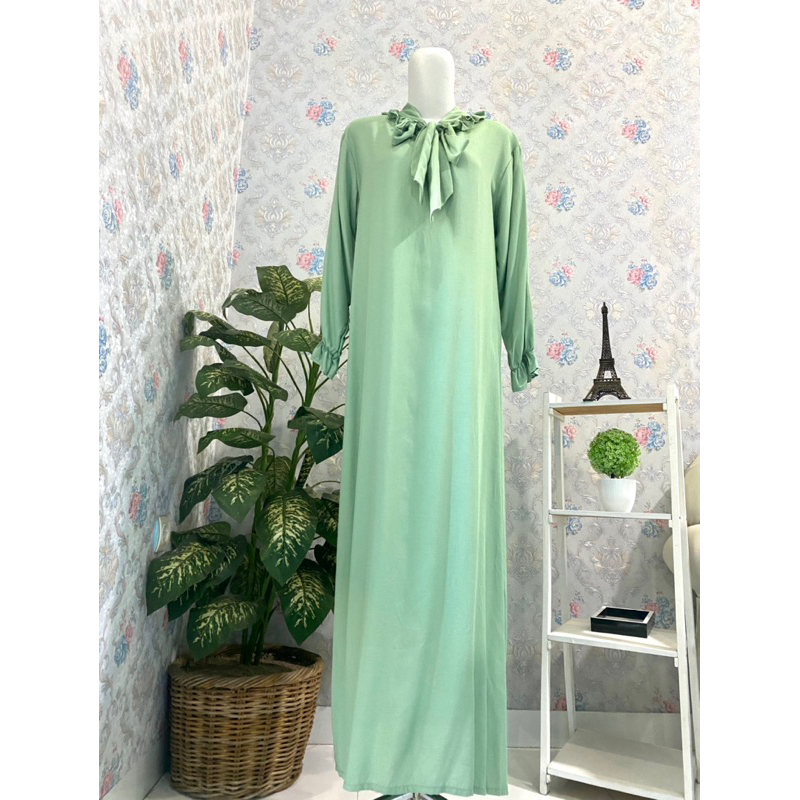 KATUN Kinan Premium KBI เรยอนผ้าฝ้ายเดรส/ผู้หญิงล่าสุดทําจาก KBI เรยอน/สายรัดดอกไม้คอปก gamis