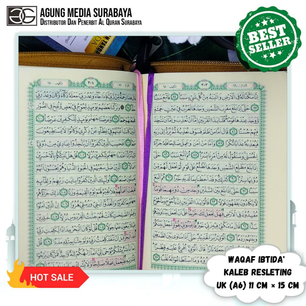 Al Quran Waqaf&Ibtida Kalep Zipper A6, Al Quran Without Transmation, Al Quran Waqaf Ibtida Jeda, Al 