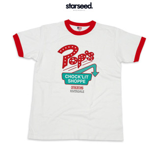 Riverdale - POPS CHOCKLIT SHOPPE~RINGER T-SHRT เสื้อยืด คอกลม แขนสั้น พิมพ์ลายตัวอักษร