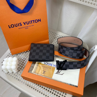 กระเป๋าสตางค์ และเข็มขัด VL VL WALLET &amp; BELT SET / VL BELT / VL BELT / VL GIFT SET / VL WALLET / Leather BELT / Leather WALLET / Mens BELT / Mens WALLET