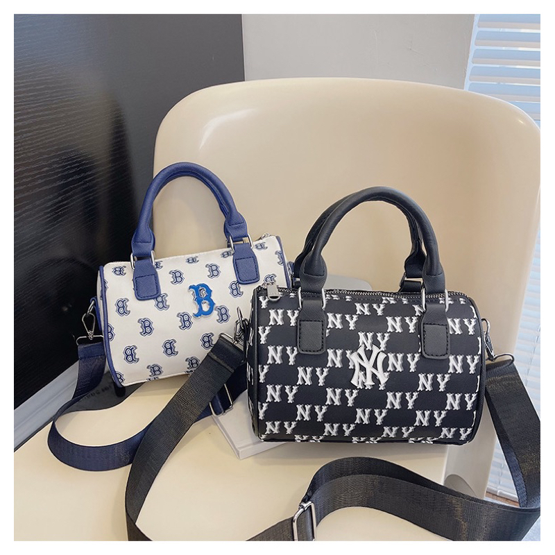 NY MLB Korea Monogram Jacquard Boston Bag / MLB Top Handle Bag / NY MLB Shoulder Bag / NY MLB Sling 