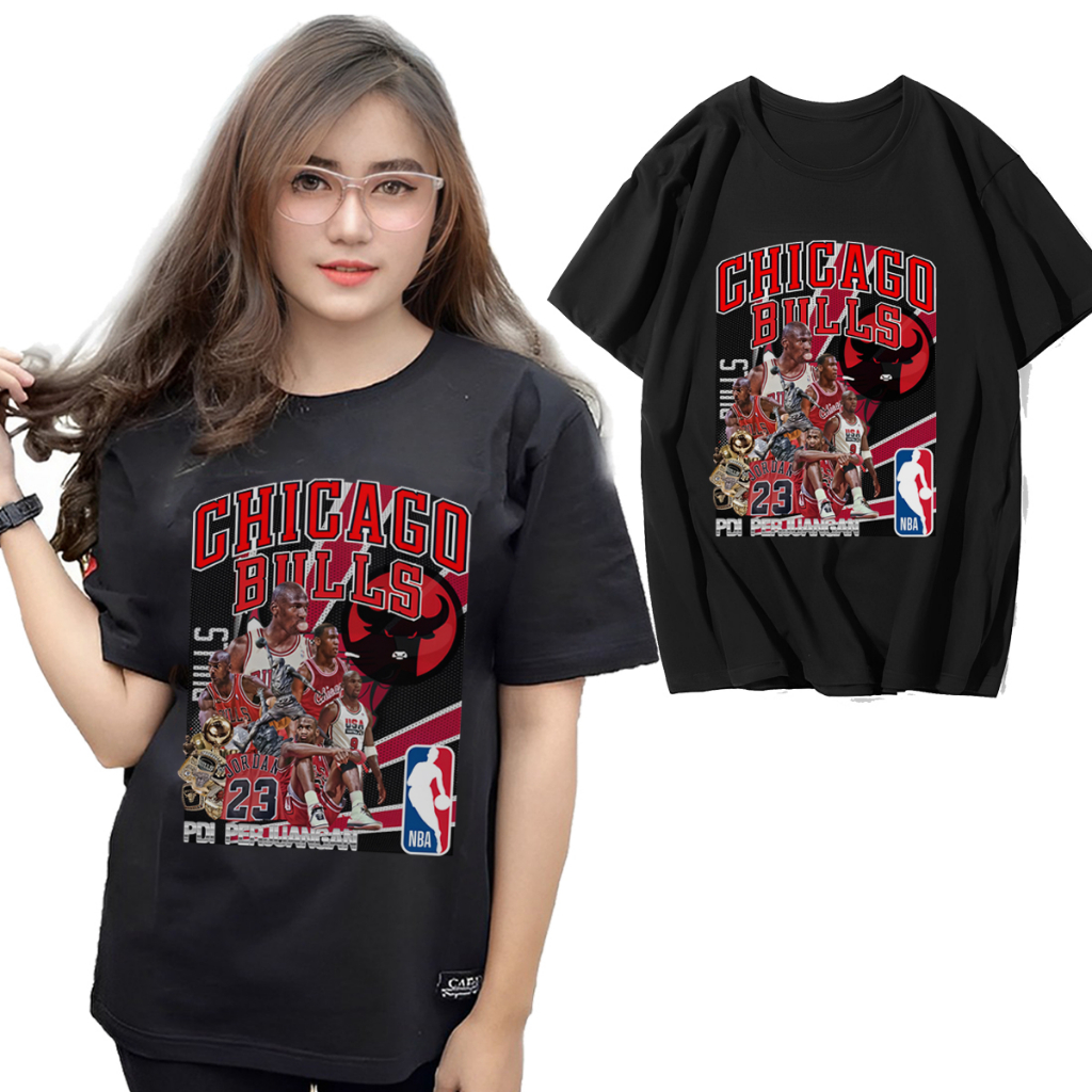 Merah Distro เสื้อยืด CHICAGO BULLS NBA Red Bull ล้อเลียนเสื้อยืดวินเทจ